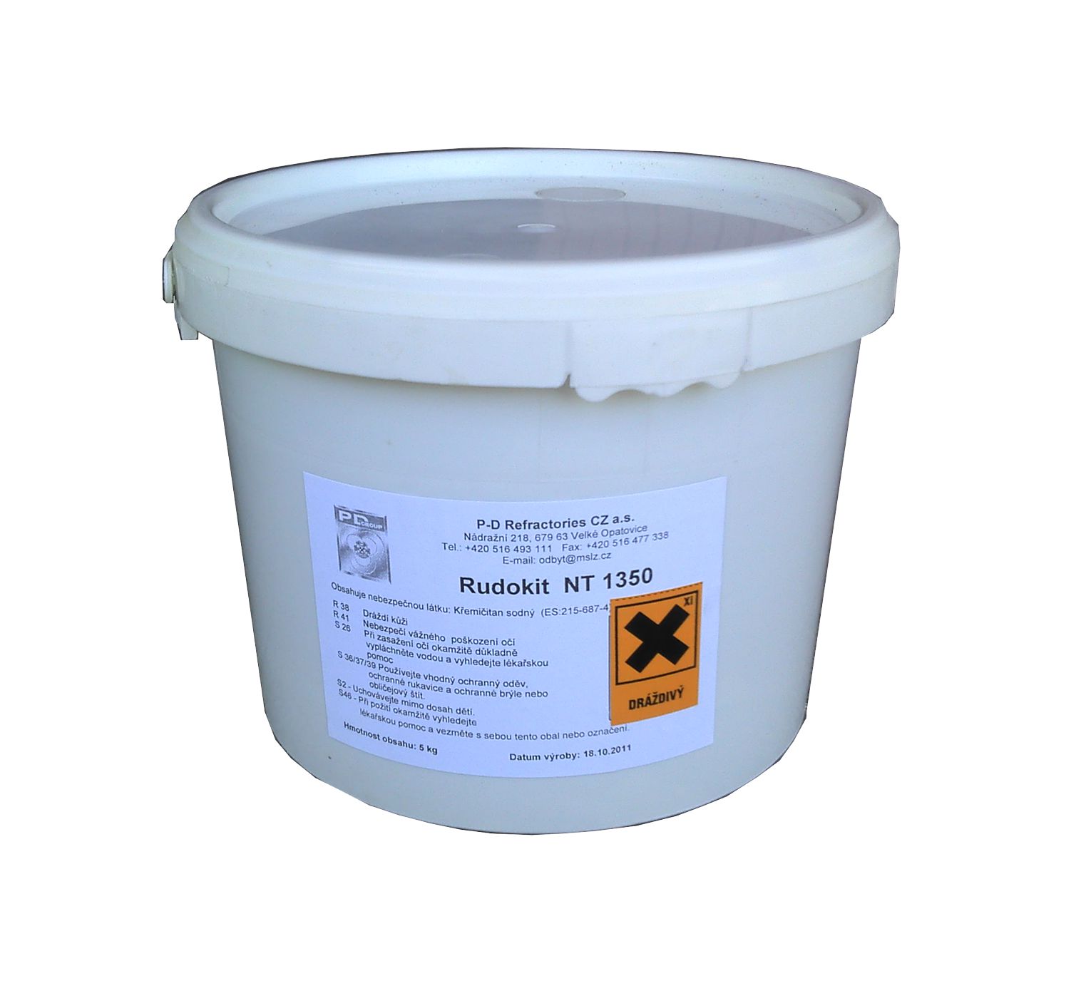 Žiaruvzdorný tmel RUDOKIT NT 1350, hrúbka zrna 0-0.5, 5 kg