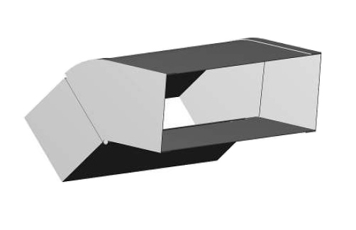 Kanál koleno stena strop nastaviteľné 150×50/45-90, pozink
