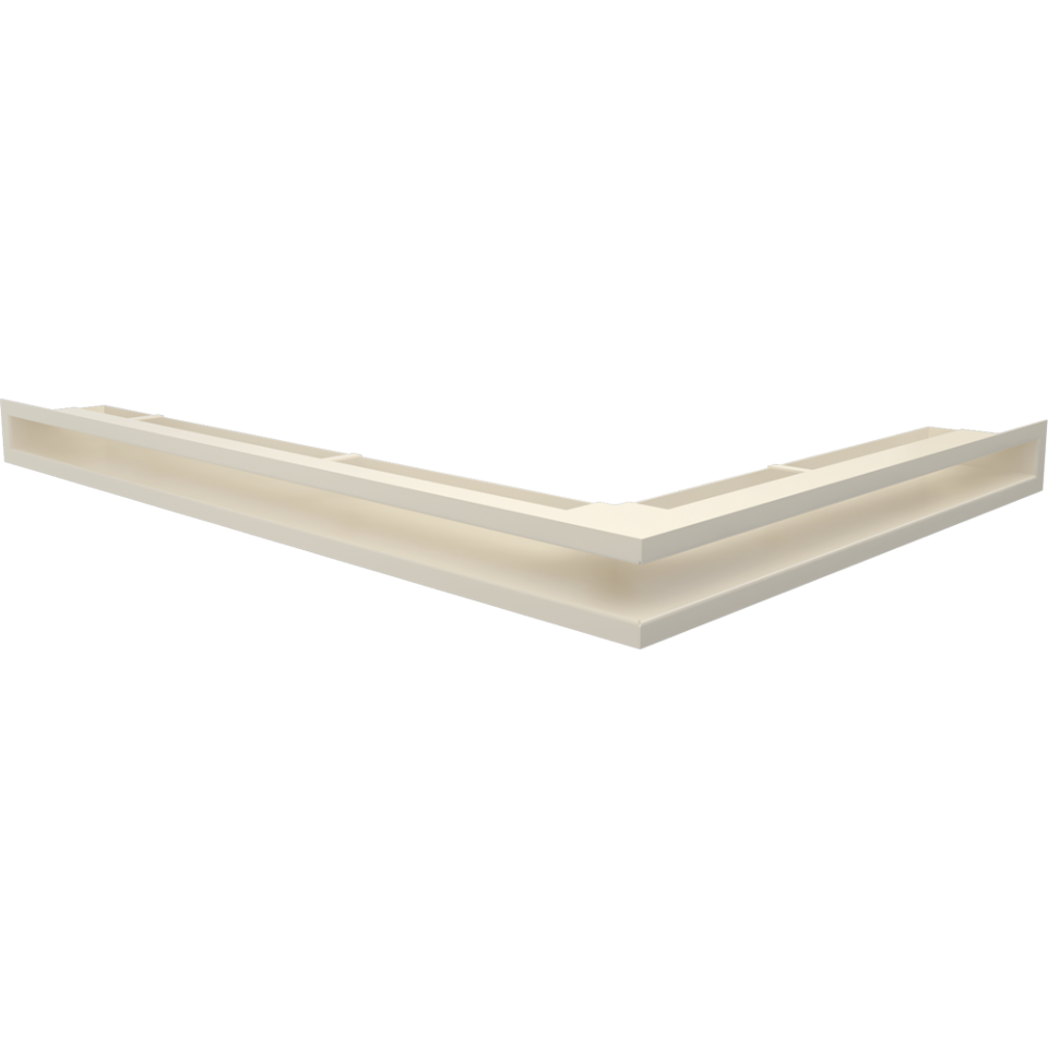 Krbová mriežka LUFT rohová 766x547x60 mm, ľavá krémová