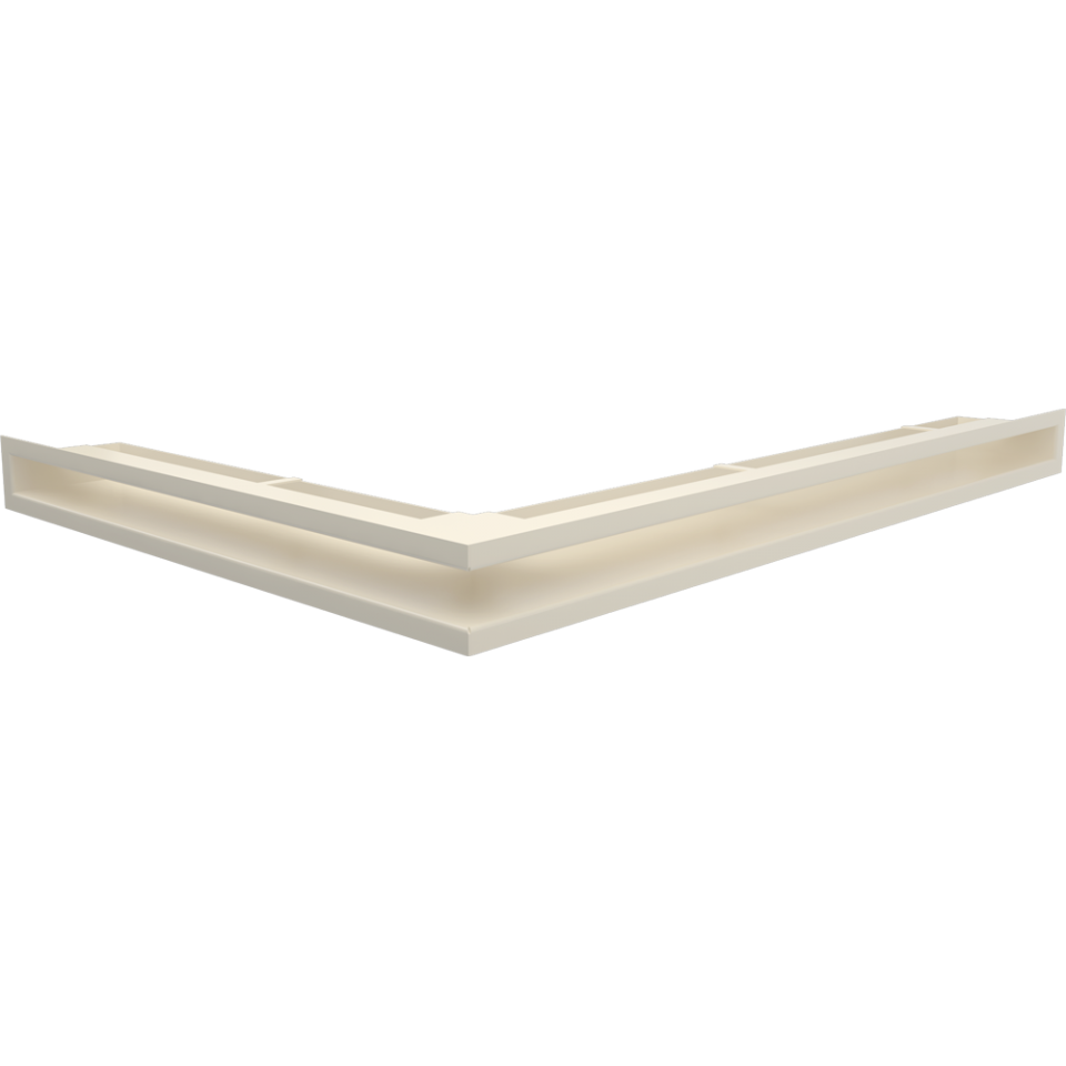 Krbová mriežka LUFT rohová 766x547x60 mm, pravá krémová