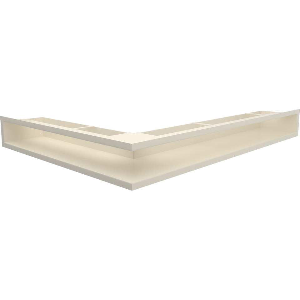 Krbová mriežka LUFT rohová 766x547x90 mm, pravá krémová