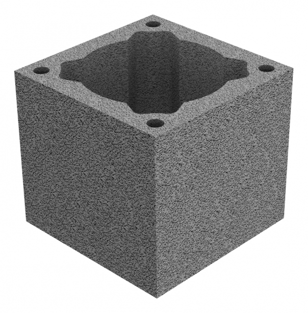 Komínová tvárnica ľahčená o180-200 UNI/TURBO, 370x370x330