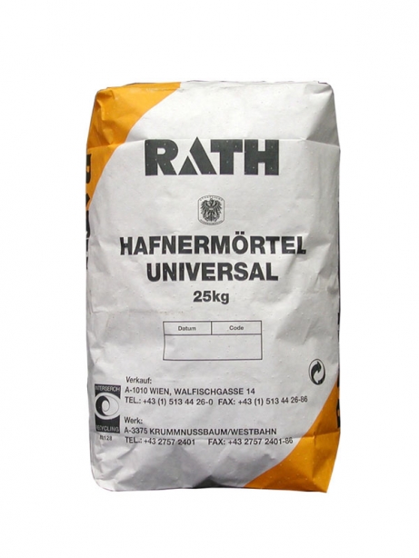 RATH, kachliarska malta UNIVERSAL, keramická väzba, 1100°C, oranžové vrece 25kg